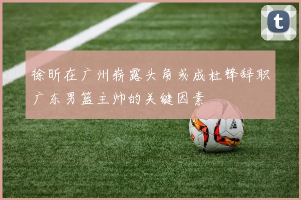 徐昕在广州崭露头角或成杜锋辞职广东男篮主帅的关键因素